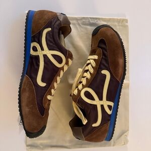 LOEWE Anagram Brown Suede Leather Low Top Sneakers Men’s 9.5